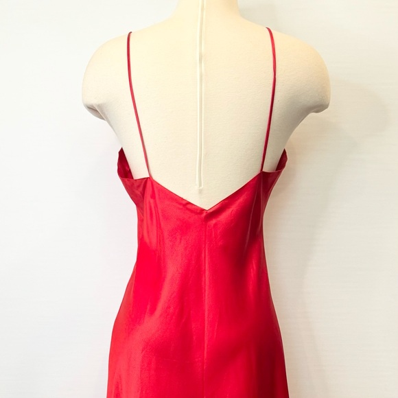 90s Victoria’s Secret Silk Cherry Red Vintage NWT NOS Midi Slip Dress M - Picture 7 of 9
